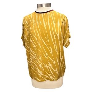 Dries Van Noten Velvet Trim Silk Blouse